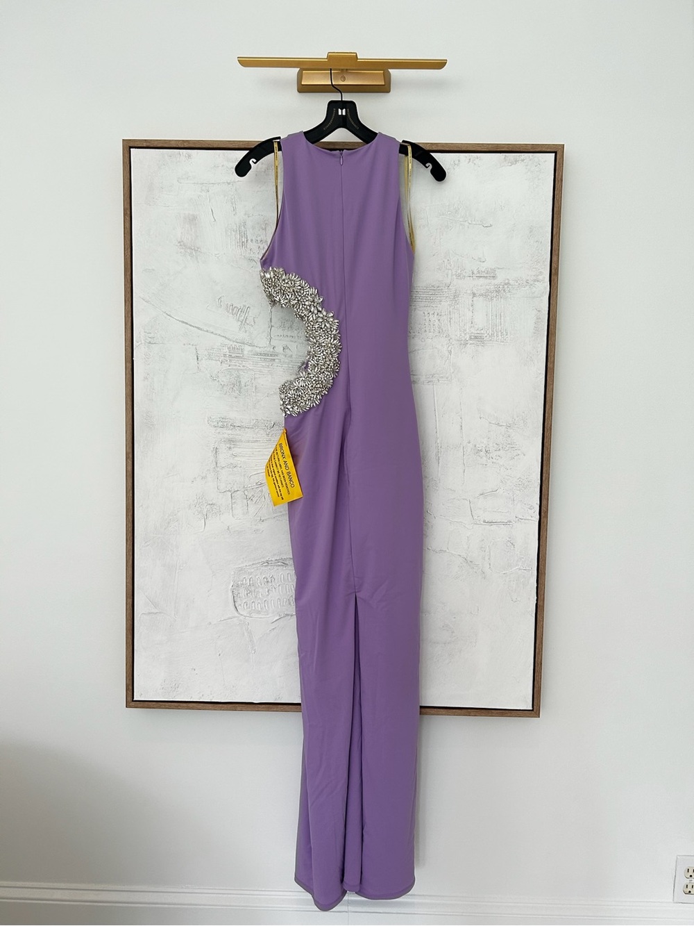 Bronx and Banco Camila Lilac Rhinestone Cutout Maxi Dress – NWT – $1,200 Retail - Picture 4 of 9